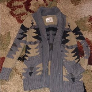 Aztec print cardigan